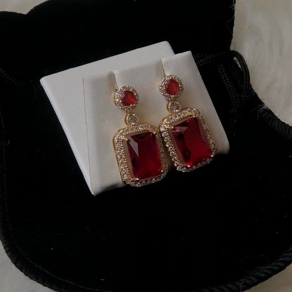 Ruby Drop Earrings - Picture 4 of 10